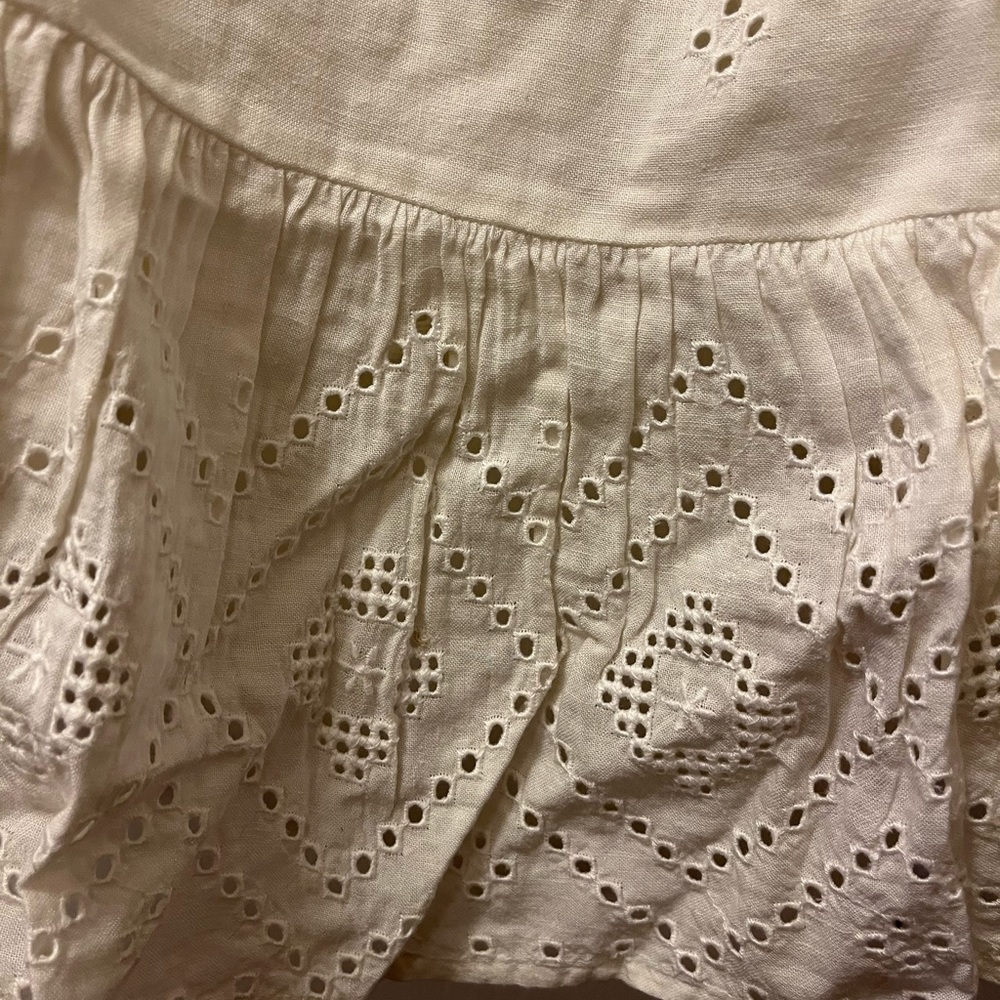 NWT Size 1X Madewell Rosalie Tie-Strap Top in Geo Eyelet White - Picture 5 of 6